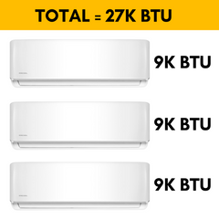 MRCOOL DIY Mini Split - 27,000 BTU 3-Zone Ductless Air Conditioner and Heat Pump with 16 ft. Install Kit, DIYM327HPW00BK1