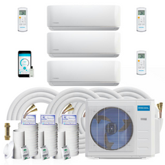 MRCOOL DIY Mini Split - 48,000 BTU 3-Zone Ductless Air Conditioner and Heat Pump with 25 ft. Install Kit and a Coupler, DIYM336HPW10B09