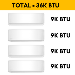 MRCOOL DIY Mini Split - 36,000 BTU 4-Zone Ductless Air Conditioner and Heat Pump with 25 ft. Install Kit, DIYM436HPW00BK2