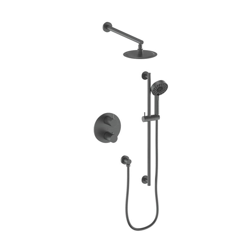 ZLINE Emerald Bay Thermostatic Shower System in Gun Metal, EMBY-SHS-T3-GM