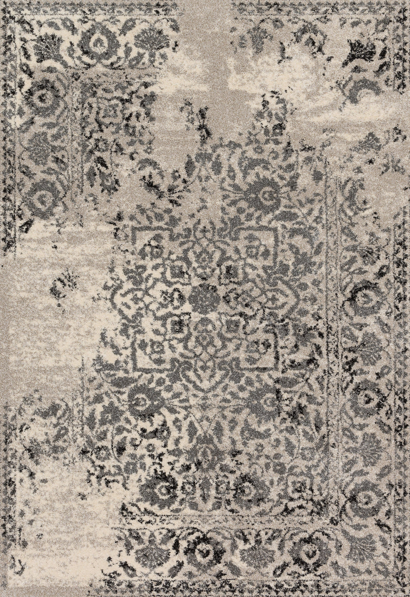 Loloi Rugs Emory Collection Rug in Ivory, Charcoal - 8.9 x 12.4 feet