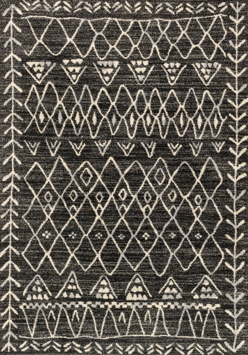 Loloi Rugs Emory Collection Rug in Black, Ivory - 8.9 x 12.4 feet