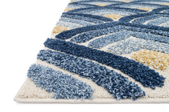 Loloi Rugs Enchant Collection Rug in Ivory, Blue - 9 x 12 feet