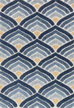 Loloi Rugs Enchant Collection Rug in Ivory, Blue - 9 x 12 feet