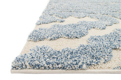 Loloi Rugs Enchant Collection Rug in Ivory, Lt. Blue - 9 x 12 feet