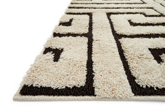 Loloi Rugs Enchant Collection Rug in Ivory, Dark Brown - 9 x 12 feet