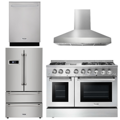 Thor Kitchen Appliance Package - 48 in. Propane Gas Burner, Electric Oven Range, Range Hood, Refrigerator, Dishwasher, AP-HRD4803ULP-W-2