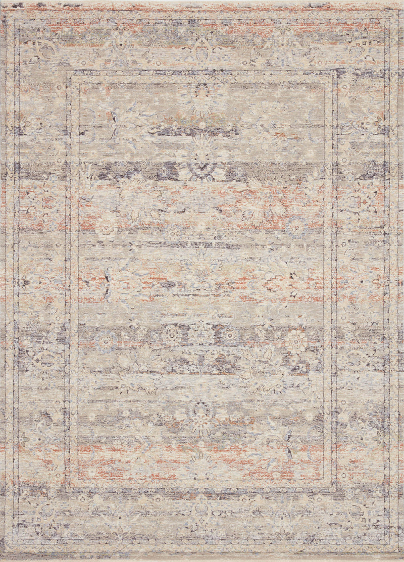 Loloi Rugs Faye Collection Rug in Denim, Rust - 9.5 x 13.1 feet