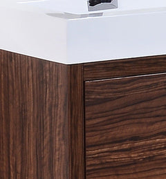 KubeBath Bliss 60 in. Double Sink Free Standing Modern Bathroom Vanity - Walnut, FMB60D-WNT