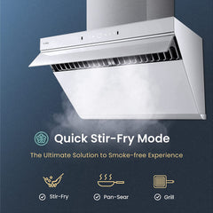 Fotile Slant Vent Series 30 In. 1000 CFM Range Hood in White Tempered Glass, JQG7505-W