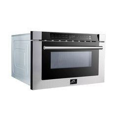 Forno Appliance Package - 36 Inch Gas Range, Wall Mount Range Hood, Microwave Drawer, AP-FFSGS6244-36-3