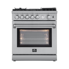 Forno 30 Inch Gas Range, 5 Burners with Air Fryer and Griddle, FFSGS6276-30