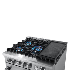 Forno 30 Inch Gas Range, 5 Burners with Air Fryer and Griddle, FFSGS6276-30