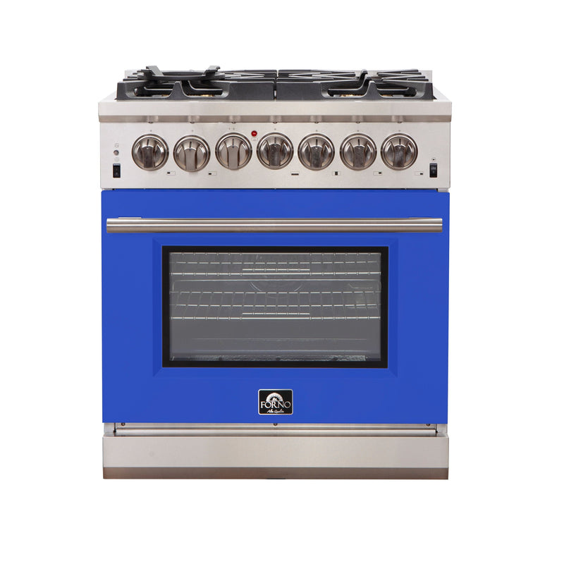 Forno 30 Inch Professional Freestanding Gas Range in Blue, FFSGS6260-30BLU