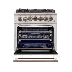 Forno 30 Inch Professional Freestanding Gas Range in White, FFSGS6260-30WHT