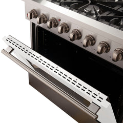 Forno 36 Inch Professional Freestanding Dual Fuel Range in White, FFSGS6156-36WHT