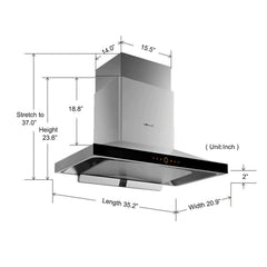 Fotile Appliance Package 30 In. Cooktop and 36 In. Wall Mount Range Hood in Stainless Steel, 900CFM, AP-GLS30501-8