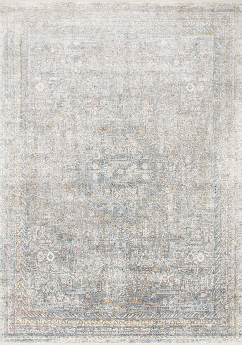 Loloi Rugs Gemma Collection Rug in Silver, Multi - 2.7 x 12 feet