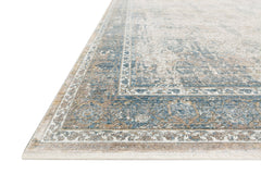 Loloi Rugs Gemma Collection Rug in Sky, Ivory - 2.7 x 12 feet