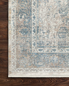 Loloi Rugs Gemma Collection Rug in Sky, Ivory - 2.7 x 10 feet