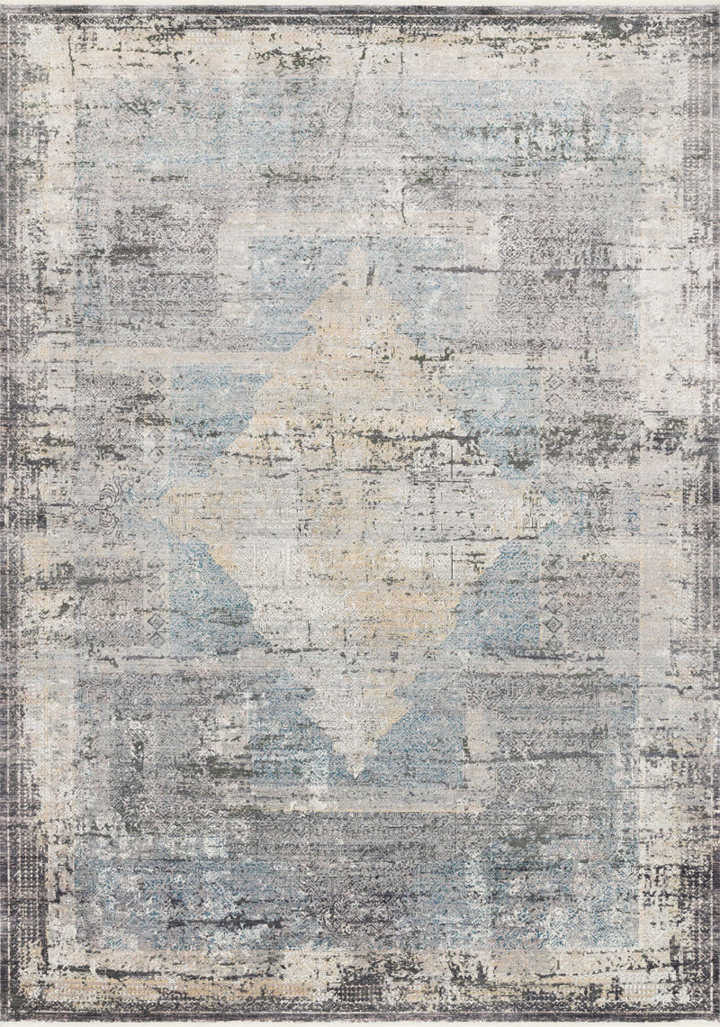 Loloi Rugs Gemma Collection Rug in Charcoal, Multi - 5 x 7.3 feet