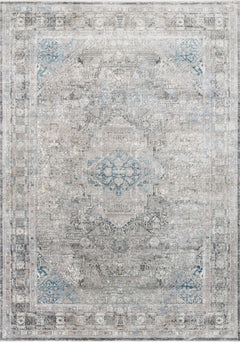 Loloi Rugs Gemma Collection Rug in Silver, Blue - 5 x 7.3 feet