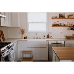 Kingston Brass 30 In. Apron Front Farmhouse Single Bowl Kitchen Sink, Matte White, GKFA301810BC