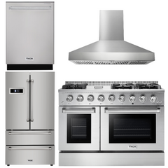 Thor Kitchen Professional Package - 48 in. Gas Range, Range Hood, Refrigerator, Dishwasher, AP-HRG4808U-W-2