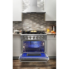 Thor Kitchen Appliance Set - 36 in. Gas Burner/Electric Oven Range, Range Hood, Dishwasher. Refrigerator, AS-HRD3606U-3