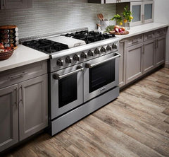 Thor Kitchen Professional Package - 48 in. Gas Range, Refrigerator with Water and Ice Dispenser, Dishwasher, AP-HRG4808U-9