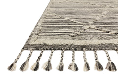 Loloi Rugs Iman Collection Rug in Ivory, Charcoal - 5.5 x 8.5 feet