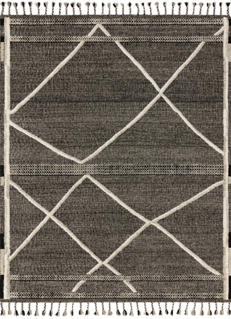 Loloi Rugs Iman Collection Rug in Beige, Charcoal - 4 x 6 feet