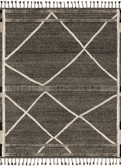 Loloi Rugs Iman Collection Rug in Beige, Charcoal - 5.5 x 8.5 feet