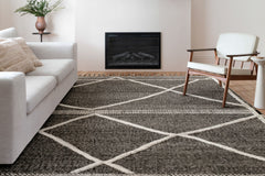 Loloi Rugs Iman Collection Rug in Beige, Charcoal - 5.5 x 8.5 feet