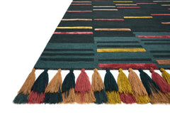 Loloi Rugs Jamila Collection Rug in Teal, Sunset - 7.8 x 9.8 feet