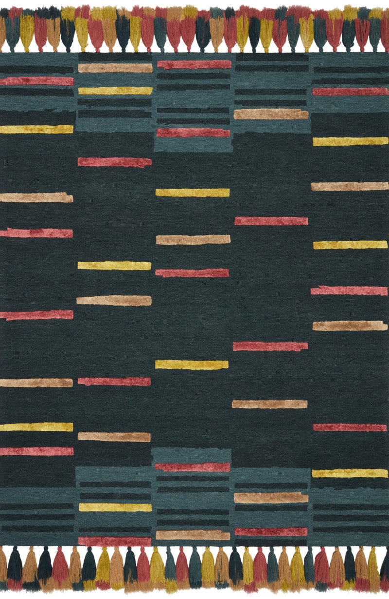 Loloi Rugs Jamila Collection Rug in Teal, Sunset - 7.8 x 9.8 feet