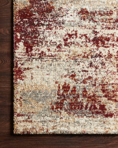 Loloi Rugs Jasmine Collection Rug in Dove, Rust - 7.8 x 10.8 feet