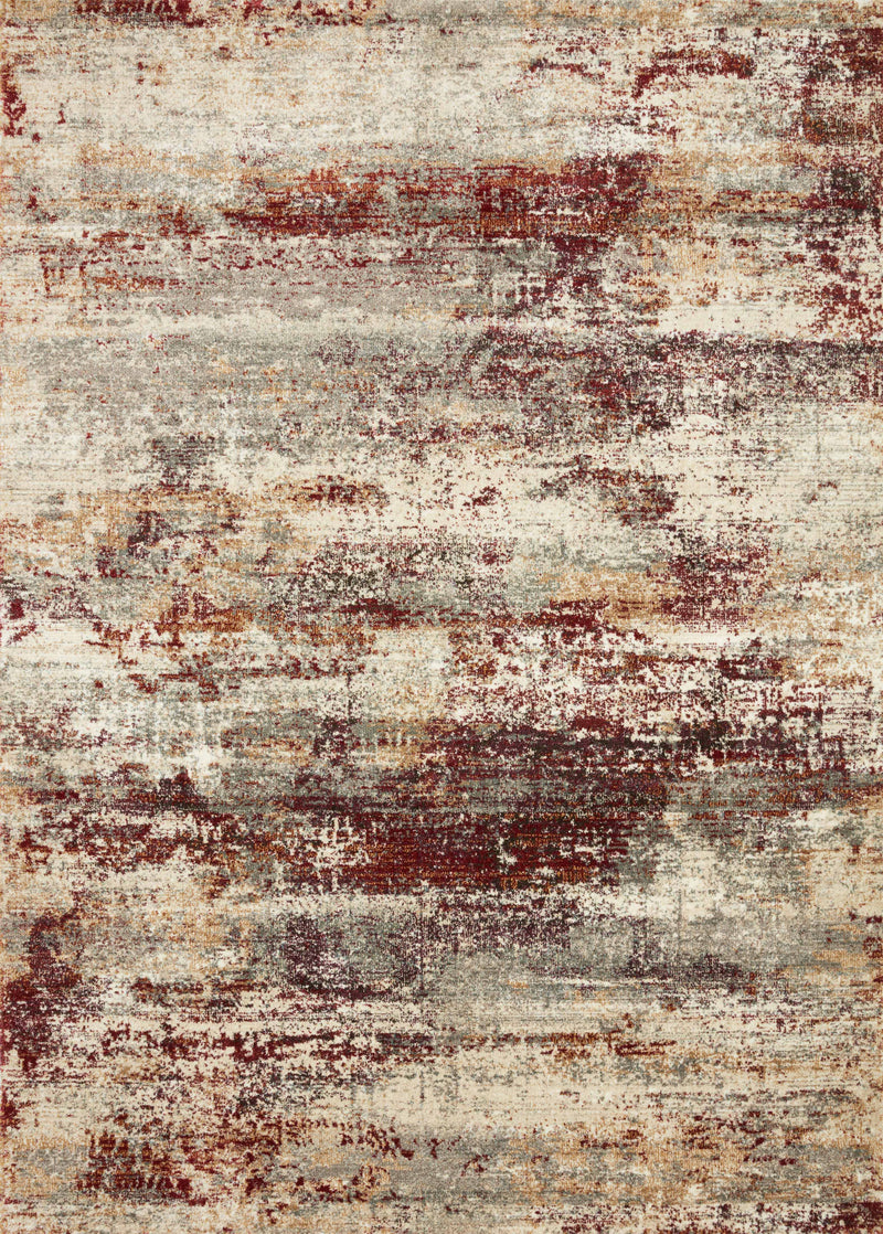 Loloi Rugs Jasmine Collection Rug in Dove, Rust - 7.8 x 10.8 feet