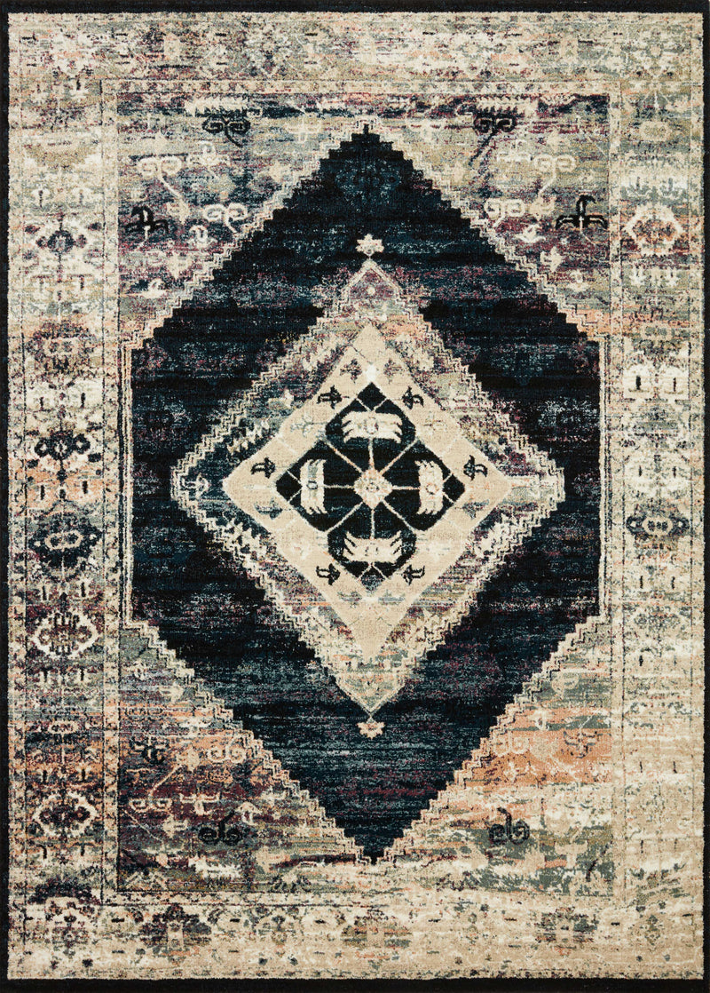 Loloi Rugs Jasmine Collection Rug in Ink, Multi - 7.8 x 10.8 feet