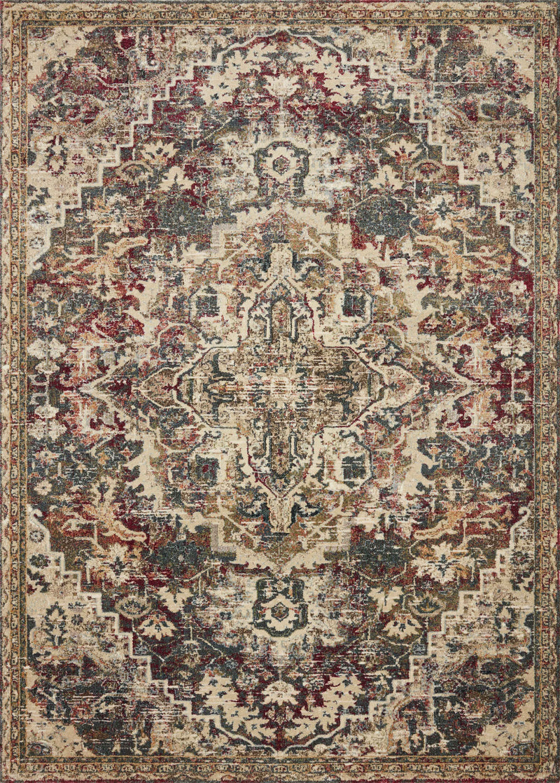 Loloi Rugs Jasmine Collection Rug in Ocean, Multi - 7.8 x 10.8 feet