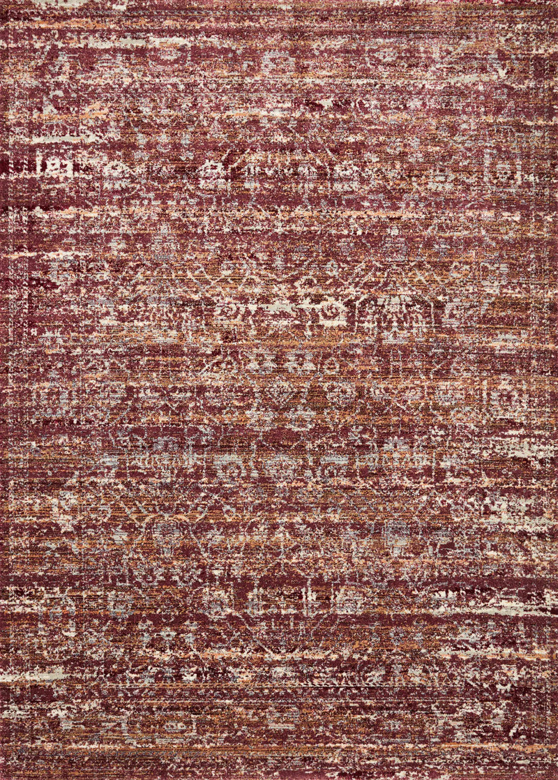 Loloi Rugs Jasmine Collection Rug in Sky, Bordeaux - 7.8 x 10.8 feet