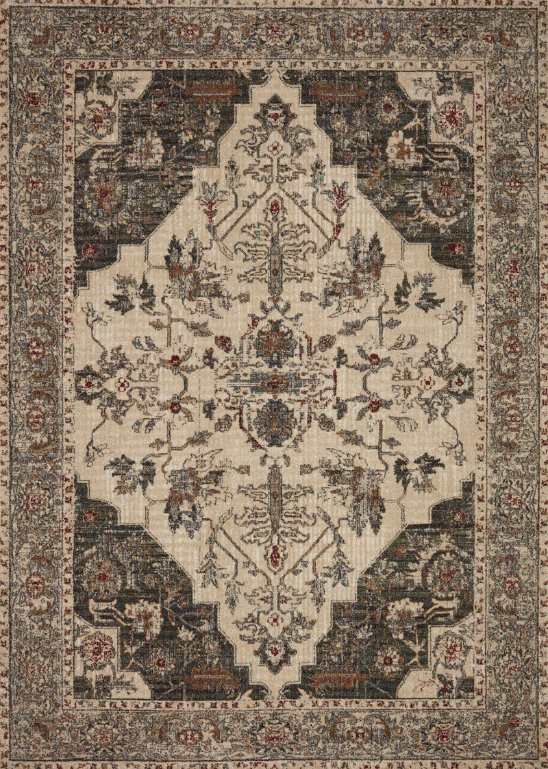 Loloi Rugs Jasmine Collection Rug in Dove, Denim - 7.8 x 10.8 feet