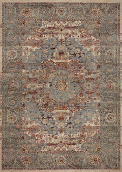 Loloi Rugs Jasmine Collection Rug in Slate, Brick - 7.8 x 10.8 feet