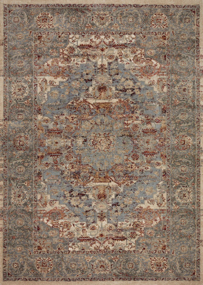 Loloi Rugs Jasmine Collection Rug in Slate, Brick - 7.8 x 10.8 feet