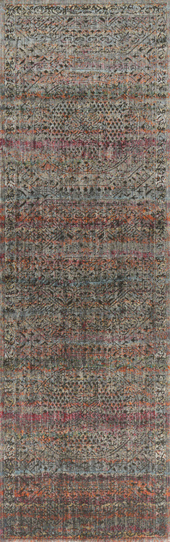 Loloi Rugs Javari Collection Rug in Charcoal, Sunset - 6.6 x 9.3 feet