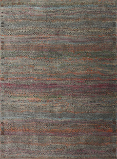 Loloi Rugs Javari Collection Rug in Charcoal, Sunset - 6.6 x 9.3 feet