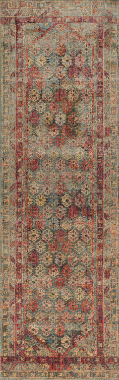 Loloi Rugs Javari Collection Rug in Slate, Berry - 6.6 x 9.3 feet