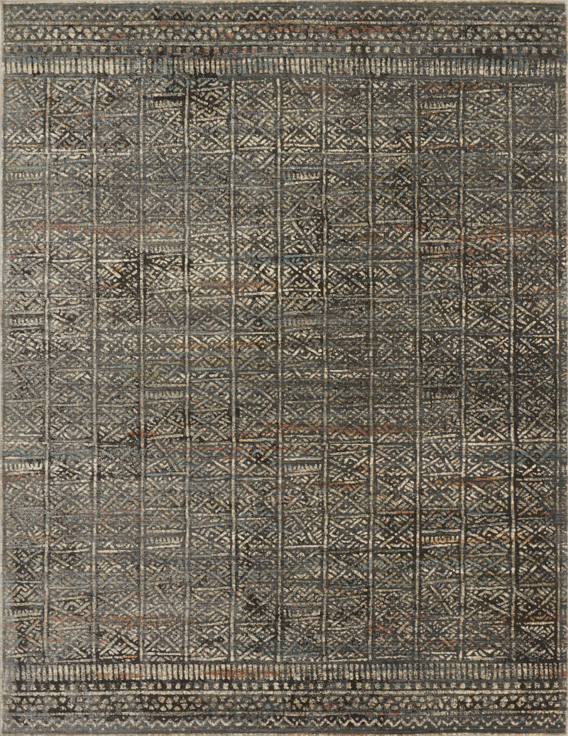 Loloi Rugs Javari Collection Rug in Charcoal, Silver - 6.6 x 9.3 feet