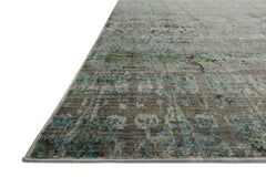 Loloi Rugs Javari Collection Rug in Steel, Lagoon - 6.6 x 9.3 feet