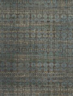 Loloi Rugs Javari Collection Rug in Steel, Lagoon - 6.6 x 9.3 feet